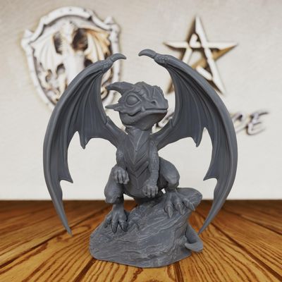 AUSPDICE Dungeons and Dragons Young Dragon Miniature-32mm Unpainted DND Minis, Tabletop RPG Game Fantasy Figure, Perfect RPG Gift for Role Playing Gamers & Dragon Lore Enthusiasts-AMG13