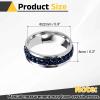 HEARTOOL Adults Fidget Ring 0.9" (22mm) Dia. Titanium Steel Chain Rotatable Rings, Metal Band Rings Perfect for Men & Women (Silver Blue) view 2