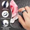 HEARTOOL Adults Fidget Ring 0.9" (22mm) Dia. Titanium Steel Chain Rotatable Rings, Metal Band Rings Perfect for Men & Women (Silver Blue) view 3