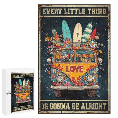 1000 PCS Wood Jigsaw Puzzles for Adults Boho Surf Car Beach Camper Puzzles for Adults Games Educational Toys Gifts