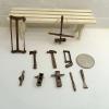 10PC Dollhouse Miniature Carpenter Repair Tools 1:12 Scale Kit Metal Accessories view 1