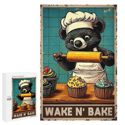 1000 PCS Wood Jigsaw Puzzles for Adults Wake N Bake Koala Puzzles for Adults Games Educational Toys Gifts
