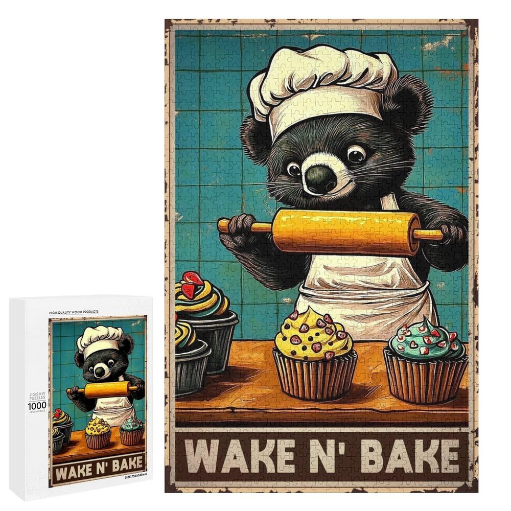 1000 PCS Wood Jigsaw Puzzles for Adults Wake N Bake Koala Puzzles for Adults Games Educational Toys Gifts