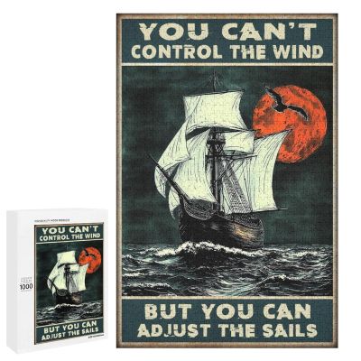 1000 PCS Wood Jigsaw Puzzles for Adults Sailboat Theme Lake House Coastal Sailing Enthusiast Puzzles for Adults Games Educational Toys Gifts