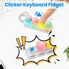 2 Pcs Light Up and No Light Keyboard Fidget Toy, Cute Catpaw Clicky Keyboard Fidget Clicker Keychain, Cat Paw Key Button Stress Relief Fidget for Adult to Anxiety Decompression (Blue Pink) view 4