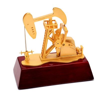 3D Electric Metal Oil Well Pump Jack Model, DIY Industrial Mechanical Model Toy Gift, Creative Desktop Ornament Decoration, Science Eductional Toy