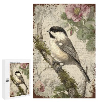 1000 PCS Wood Jigsaw Puzzles for Adults Chickadee Bird Bird Pictures Wildlife Puzzles for Adults Games Educational Toys Gifts