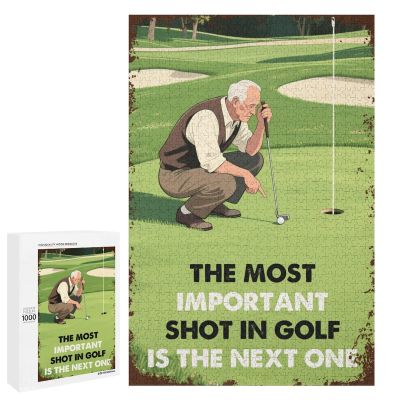 1000 PCS Wood Jigsaw Puzzles for Adults Golf The Most Important Shot in Golf Puzzles for Adults Games Educational Toys Gifts