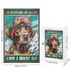 1000 PCS Wood Jigsaw Puzzles for Adults Ski Bulldog Skiing The Mountains are Calling and I Must Go Vertical Puzzles for Adults Games Educational Toys Gifts view 3