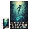 1000 PCS Wood Jigsaw Puzzles for Adults Rustic Into The Ocean I Go Mystical Ocean Quote Seaside Soulful Beach House Puzzles for Adults Games Educational Toys Gifts view 1