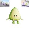 Adorable Citrus Character Figurine - Soft Rubber Car Dashboard Decor with Smile Face, Fun Executive Desk Toy for Office & Vehicle Interior Decoration (Green S) view 1