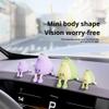 Adorable Citrus Character Figurine - Soft Rubber Car Dashboard Decor with Smile Face, Fun Executive Desk Toy for Office & Vehicle Interior Decoration (Green S) view 2