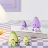 Adorable Citrus Character Figurine - Soft Rubber Car Dashboard Decor with Smile Face, Fun Executive Desk Toy for Office & Vehicle Interior Decoration (Green L) view 4