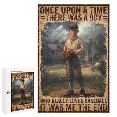 1000 PCS Wood Jigsaw Puzzles for Adults Baseball Once Upon A Time There was A Boy Who Really Loved Baseball Puzzles for Adults Games Educational Toys Gifts