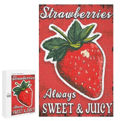 1000 PCS Wood Jigsaw Puzzles for Adults Strawberry Berries Puzzles for Adults Games Educational Toys Gifts