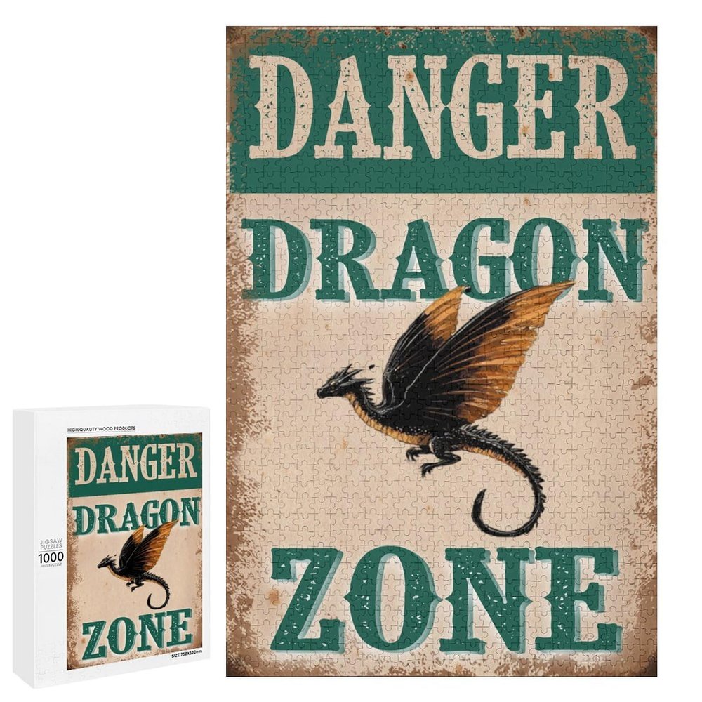 1000 PCS Wood Jigsaw Puzzles for Adults Dragon Danger Dragon Zone Bar Room Garage Puzzles for Adults Games Educational Toys Gifts