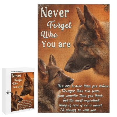 1000 PCS Wood Jigsaw Puzzles for Adults German Shepherd Lovers Never Forget German Shepherd Puzzles for Adults Games Educational Toys Gifts
