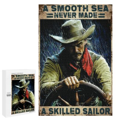 1000 PCS Wood Jigsaw Puzzles for Adults A Smooth Sea Never Made A Skilled Sailor Navigation Sailor Puzzles for Adults Games Educational Toys Gifts