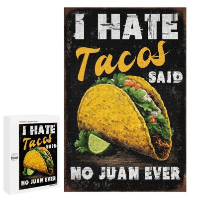 1000 PCS Wood Jigsaw Puzzles for Adults I Hate Tacos Puzzles for Adults Games Educational Toys Gifts