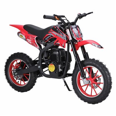 50cc Dirt Bike for Kids 8-14, 4-Stroke Gas-Powered Mini Bike with Shock Absorption & Soft Seat, Up to 25 MPH Off-Road Motorbike with Terrain Tires, Ideal Youth Pit Bike for Beginners