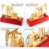 3D Electric Metal Oil Well Pump Jack Model, DIY Industrial Mechanical Model Toy Gift, Creative Desktop Ornament Decoration, Science Eductional Toy view 3
