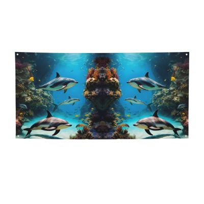 3d Underwater World Fish Dolphi Print Versatile Party Banner,Birthday Party Decorations,Innovative Designs For All Occasions