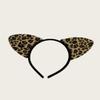 Animal Ears Headband, Warthog Costume Headpiece for Kids Party, Funny Cartoon Themed Birthday, Carnival, Dress Up Hair Accessories (Velvet Black Leopard -B) view 1