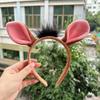 Animal Ears Headband, Warthog Costume Headpiece for Kids Party, Funny Cartoon Themed Birthday, Carnival, Dress Up Hair Accessories (Velvet Black Leopard -B) view 3