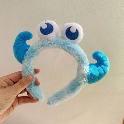 Animal Ears Headband, Warthog Costume Headpiece for Kids Party, Funny Cartoon Themed Birthday, Carnival, Dress Up Hair Accessories (Light Blue Croissants - Headband)