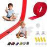 Portable DIY 16ft Flexible Race Track with Roll-Up Storage Compatible with 1/64 Diecast Cars Ages 3+Includes 6 Racing Cars Christmas Decorations for Kids view 1