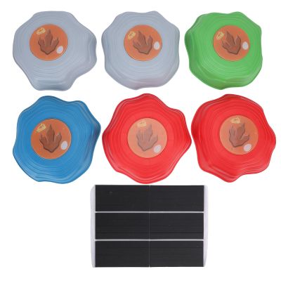 CHICIRIS ABS Music Light Up Stepping Stones 6 Pack, Non Slip Design Sound Light Effects, Indoor Outdoor Balance Training, for Kids Family School Education Balance Coordination Cognitive