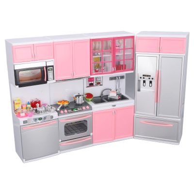 Cryfokt Home Kids Play Kitchen Toy, Multifunctional Plastic Simulation Kitchen Playset for Children, Durable Toys for Holidays