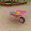 Relaxdays Children's Wheelbarrow Non-Slip Handles, H x W x D: 43 x 74 x 36 cm, Metal, Plastic, Children's Storage Box, Pink/Black view 2