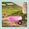 Relaxdays Children's Wheelbarrow Non-Slip Handles, H x W x D: 43 x 74 x 36 cm, Metal, Plastic, Children's Storage Box, Pink/Black view 3