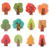 HEANUJJ 12pcs Wooden Railway Scenery Trees - Miniature Wood Trees Model - Mini Model for DIY Railway Diorama Train Track Scenes Landscape Accessories view 1