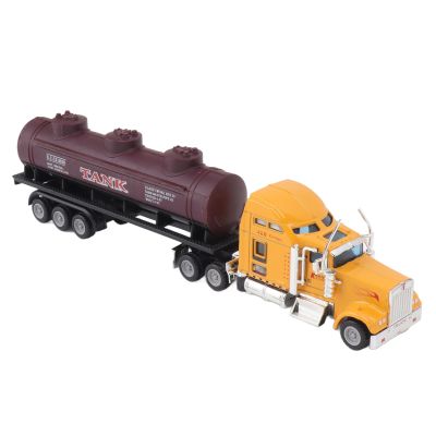 SASKATE Oil Tanker Truck Pull Back Vehicle Model, Semi Truck Fuel Trailer, Open Doors No Batteries Needed with Smooth Rubber Wheels for Boys Kids Gift