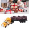 SASKATE Oil Tanker Truck Pull Back Vehicle Model, Semi Truck Fuel Trailer, Open Doors No Batteries Needed with Smooth Rubber Wheels for Boys Kids Gift view 3