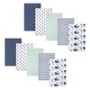 Hudson Baby Cotton Flannel Burp Cloths 10-Pack, Sea Friends, One Size view 1