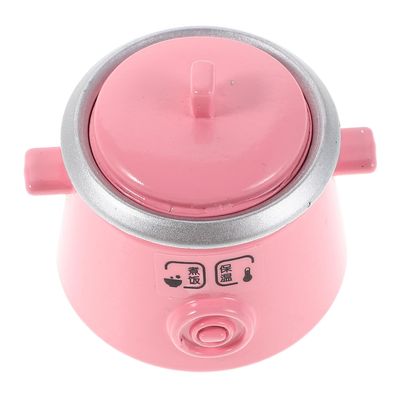 Holibanna Miniature Metal Rice Cooker for Dollhouse Pretend Kitchen Appliance for Role Play and Mini House Decor Portable Compact Model Accessory