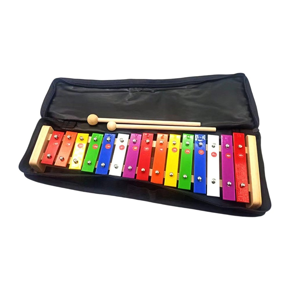 Bffcnl Rainbow Xylophone 15 Note Sturdy Christmas Gift Multi Colored Musical Toy