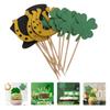 HINTRMENT 24pcs St Patrick's Day Shamrock Cake Toppers Clover Hat Picks for Cupcakes Dessert Party Decorations Food-grade Lightweight Indoor Outdoor Use view 3