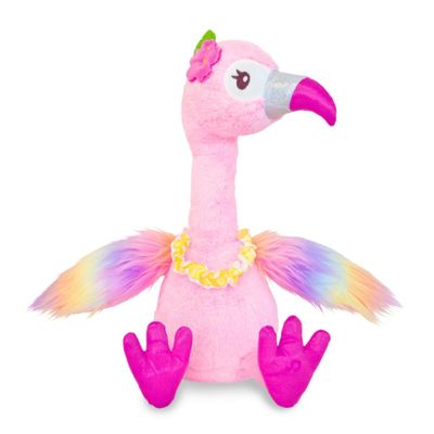 Cuddle Barn Dancing Flamingo Plush Toy - Sunset Susie | Dances and Flaps Rainbow Wings to Song Tutti Frutti | Musical Tropical Bird Stuffed Animal with Motion | Funny for Kids and Adults - 14"