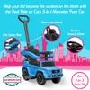 Best Ride On Cars Kids Outdoor Stroller Mercedes G-Wagon 3-in-1 Push Car with Detachable Handle, Safety Rails, and Working Horn, Blue view 2