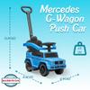 Best Ride On Cars Kids Outdoor Stroller Mercedes G-Wagon 3-in-1 Push Car with Detachable Handle, Safety Rails, and Working Horn, Blue view 3