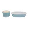 LLTCMAOYI Montessori Ceramic Baking Bowl Set, High-Temperature Resistant Ceramic Kitchenware,Blue view 1