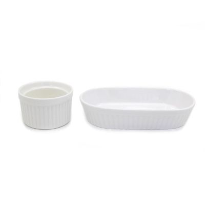 LLTCMAOYI Montessori Ceramic Baking Bowl Set, High-Temperature Resistant Ceramic Kitchenware,White