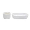 LLTCMAOYI Montessori Ceramic Baking Bowl Set, High-Temperature Resistant Ceramic Kitchenware,White view 1