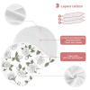 Qinllo Muslin Burp Cloths Leaves Flower White Pattern Cotton Baby Burp Cloths 2 Pack Ultra Absorbent and Soft Thick Burping Cloth for Newborn Must Haves 22"x11" view 3