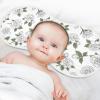 Qinllo Muslin Burp Cloths Leaves Flower White Pattern Cotton Baby Burp Cloths 2 Pack Ultra Absorbent and Soft Thick Burping Cloth for Newborn Must Haves 22"x11" view 4