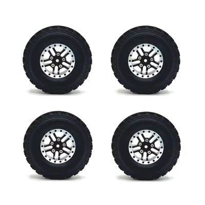 RC Tires Tyres Wheels Compatible with MN 1/12 MN82 LC79 MN78 1/16 for WPL C14 C24 for Feiyu RC Car Upgraded Parts 4PCS Upgraded RC Car Tire